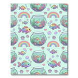 Rainbow Fishbowl Kids Cartoon Washable Area Rug