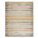 Brown Tan Rust Striped Southwestern Rug