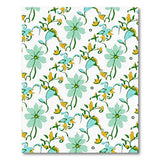 Teal Mint Floral Vine Pattern Area Rug