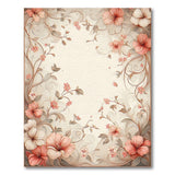 ODIKA Vintage Floral Peach Washable Area Rug - Low Pile Non-Slip Machine Washable Rug