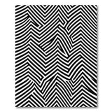 Geometric Modern Black and White Zigzag Black White Geometric Area Rug