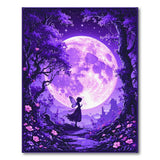 Purple Fairy Moonlit Enchanted Forest Area Rug