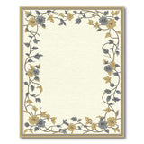 Vintage Floral Border Area Rug in Grey Cream