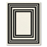 Black White Concentric Frame Geometric Area Rug