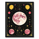 Pink Moon Celestial Stars Area Rug