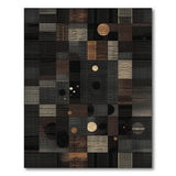 Modern Black White Geometric Patchwork Area Rug