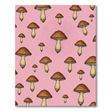 Whimsical Pink Mushroom Pattern Area Rug