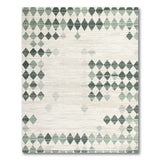 Teal Green Diamond Geometric Area Rug