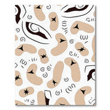 Playful Abstract Beige Shapes Area Rug
