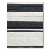 Woven Geometric Modern Bold Black White Striped Woven Area Rug