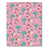 Playful Cartoon Seahorse Area Rug in Pink