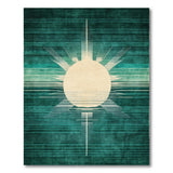 Blue and Teal Teal Sunburst Geometric Area Rug