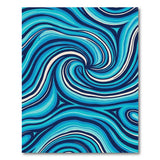 Blue and Teal Blue Teal Swirl Abstract Area Rug