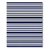 Black and White Navy Striped Washable Area Rug