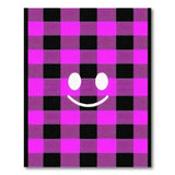 Playful Pink Plaid Smiley Face Area Rug