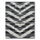 Bold Black White Zigzag Woven Area Rug