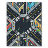 ODIKA Washable City Traffic Road Map Kids Play Rug - Low Pile Non-Slip Activity Mat