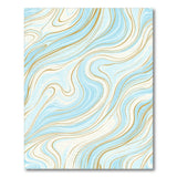 Blue Gold Swirl Abstract Area Rug