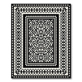 Intricate Black White Persian Traditional Persian Area Rug