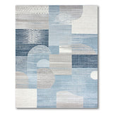 Modern Blue Geometric Abstract Geometric Modern Area Rug