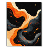 ODIKA Modern Abstract Washable Area Rug - Orange & Black Low Pile Non-Slip