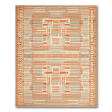 Geometric Orange Beige Area Rug