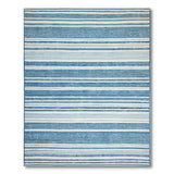 Coastal Beach Coastal Blue Striped Area Rug