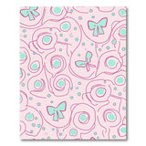Whimsical Pink Bow and Swirl Area Rug