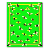 Kids Cartoon Green Playful Cartoon Bees Green Area Rug