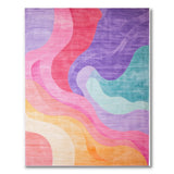 Multi-color and Patterns Vibrant Wavy Multi-Color Abstract Area Rug