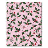 Pink Holly Berry Pattern Area Rug
