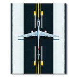 Airplane on Runway Geometric Area Rug