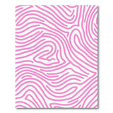 Vibrant Pink Wavy Abstract Pink Area Rug
