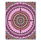 Vibrant Pink Mandala Boho Chic Area Rug