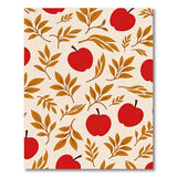 Red Apples Golden Leaves Fruit Pattern Rug