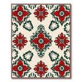 Red Star Floral Persian Area Rug