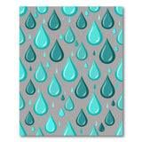 Teal Raindrop Cascade Area Rug
