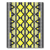 Vibrant Yellow Black Diamond Geometric Rug