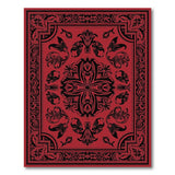 Ornate Red Persian Area Rug with Black Motifs