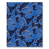 ODIKA Washable Blue Abstract Floral Rug - Low Pile Non-Slip Pet Friendly Area Rug