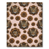 Vintage Leopard Rose Floral Pink Area Rug