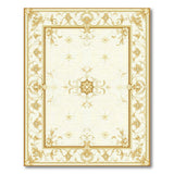 Ornate Gold Floral Frame Area Rug