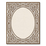 Ornate Brown Border Beige Area Rug