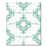 Elegant Green Swirl Floral Area Rug