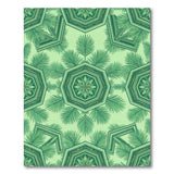 Green Geometric Palm Leaf Area Rug