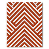 Bold Orange Geometric Interlock Area Rug