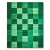 Variegated Green Checkerboard Area Rug
