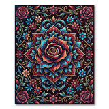 Ornate Rose Mandala Area Rug