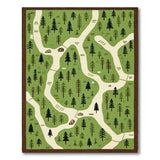 Whimsical Green Forest Trails Kids Rug