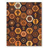 Orange Heritage Tribal Hexagon Area Rug